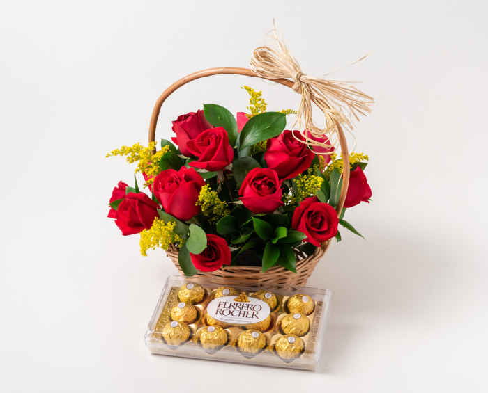 Flores e presentes românticos